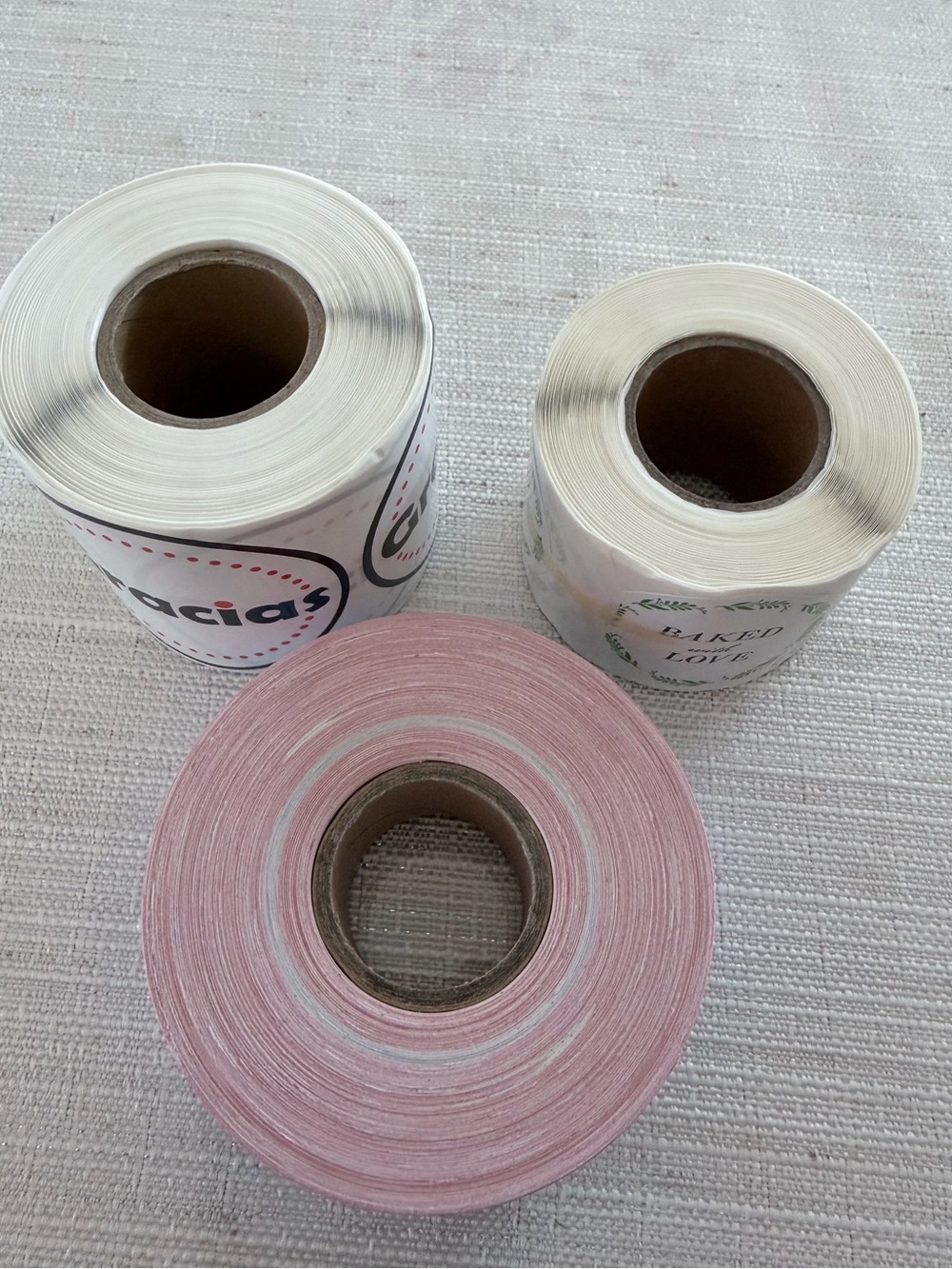 Choose One Roll of 300 - Gracias, Baked with Love, Fragile stickers - Picture 2 of 2